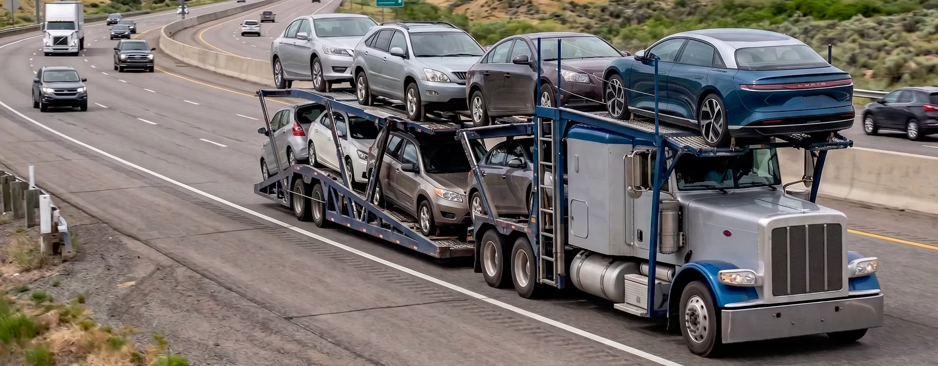 Vehicle carrier transporting cars from Illinois to Arizona
